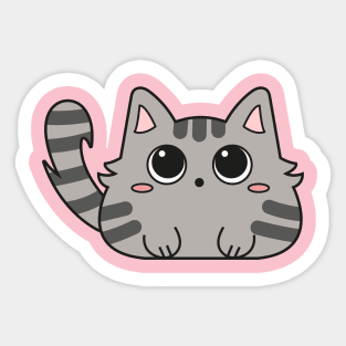 Cute grey tabby kitten Sticker